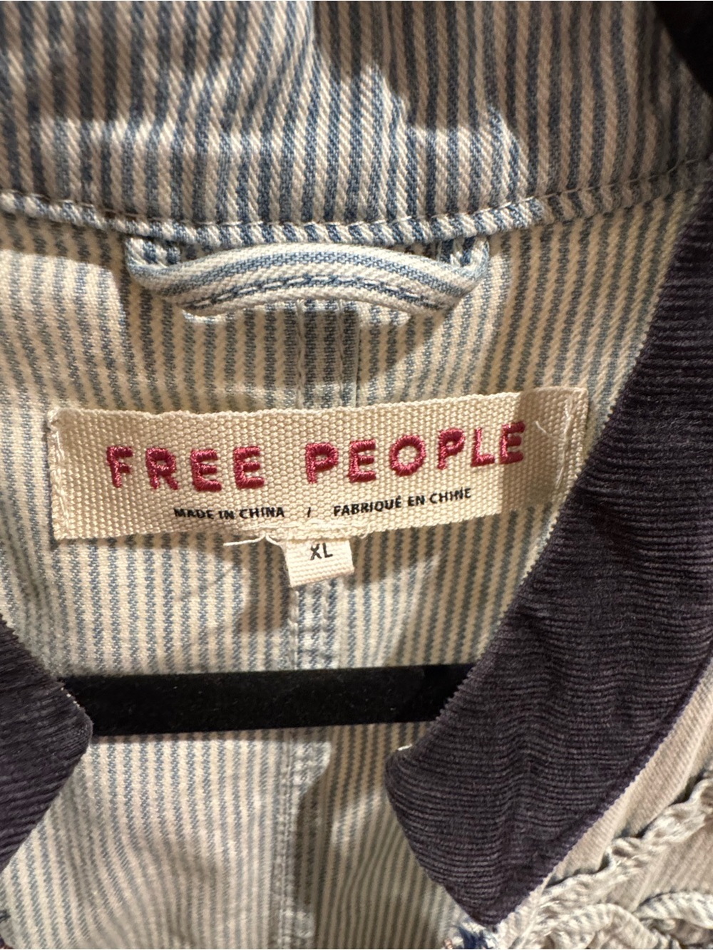 NWT $198 FREE PEOPLE Railroad Stripe Military Jacket! Sz XL - Picture 5 of 11